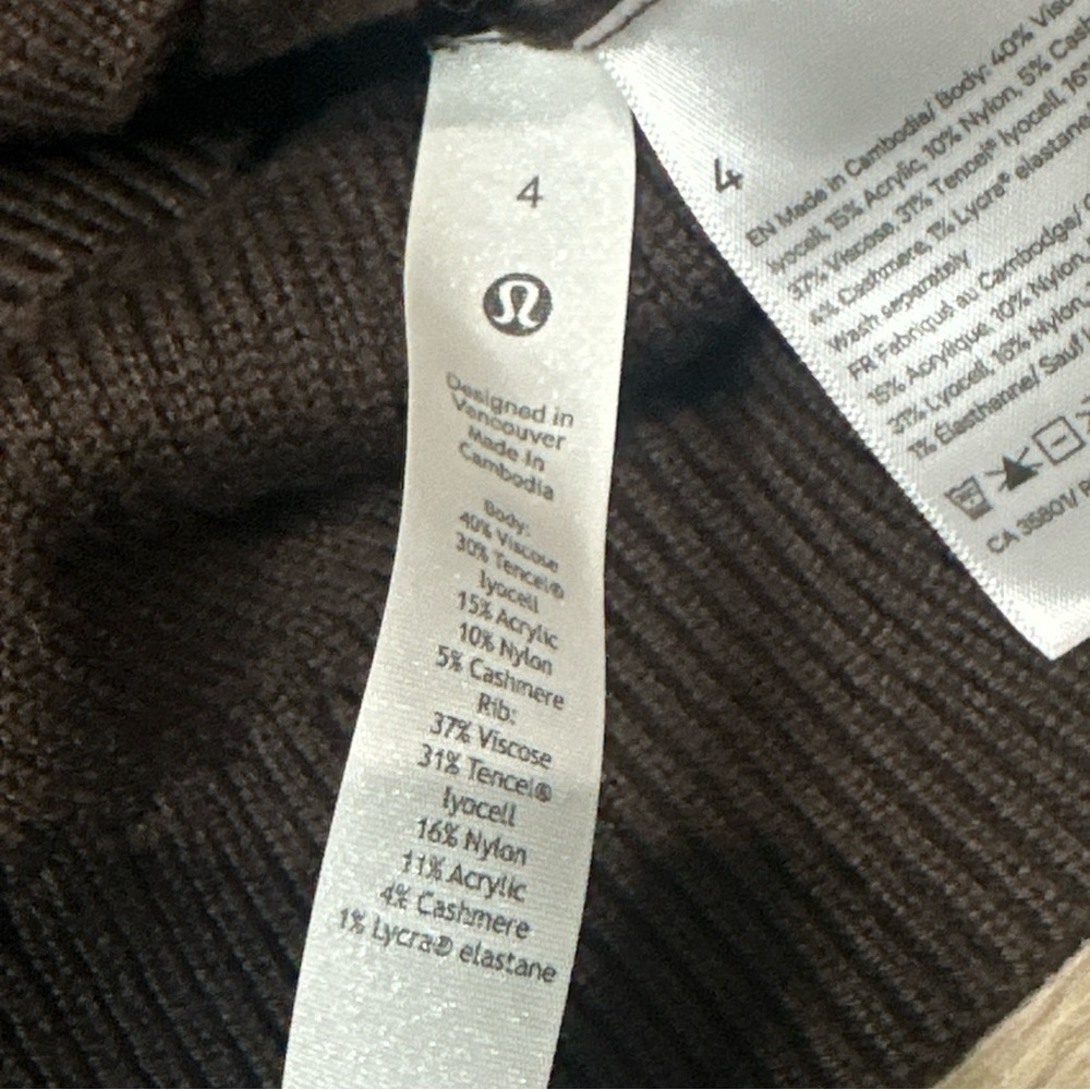 NWOT Lululemon Reversible Crossover Sweater In Espresso - Picture 13 of 16
